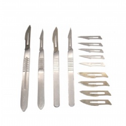 Stainless steel medical scalpel handle for surgical blade